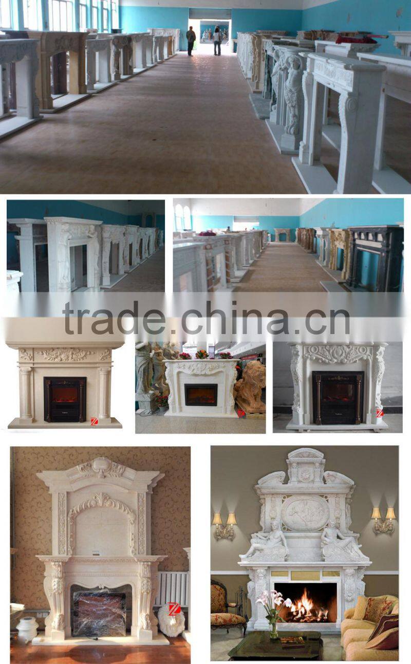 Color Blocking wood burning fireplace mantels