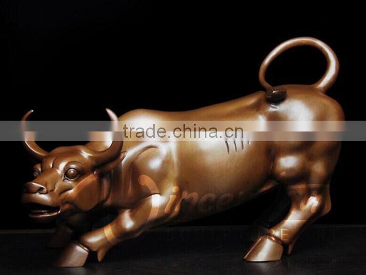 home decorative small size wall street bull bronze animal sculpture