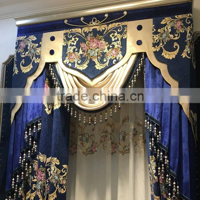 JT-586 momoda luxury home decorations french retro antique curtain with sheers and valance arabian curtain fabric