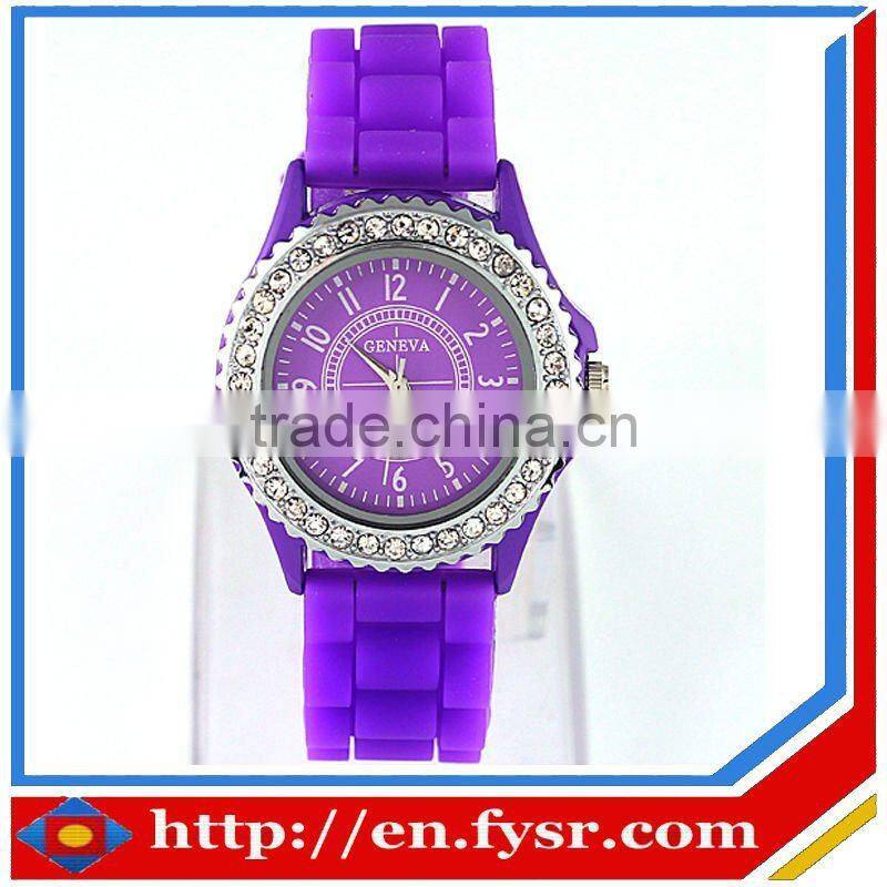 hot sale silicone quartz watch silicone geneva wristwatch