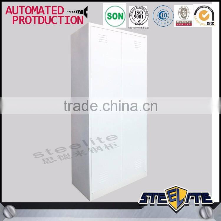 Africa white 2 doors steel wardrobe cabinet with safe lock