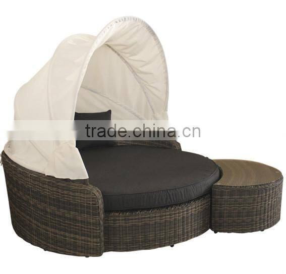 Outdoor luxury rattan wicker round daybed sunbed AE5101