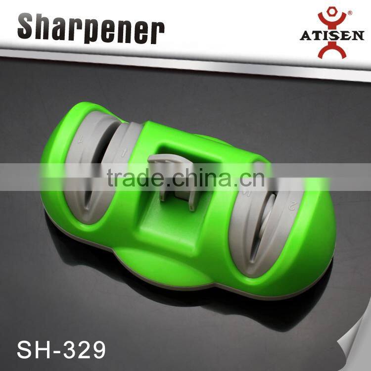 HOT NEW DIAMOND CERAMIC 2 STAGE KITCHEN KNIFE SHARPENER WITH VACUUM SUCTION