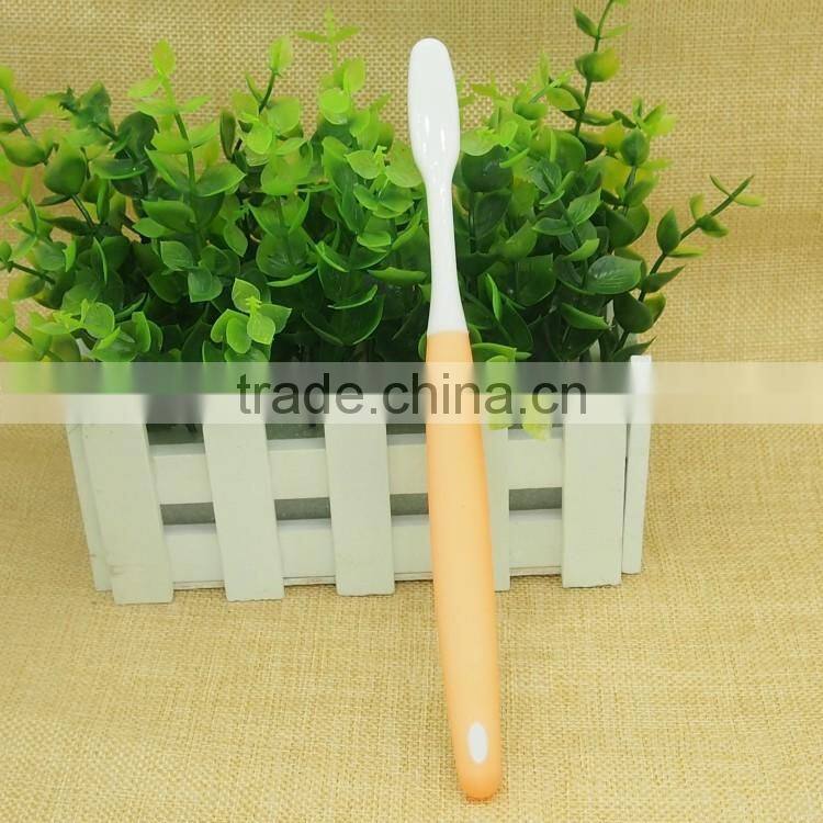 Dupont nylon rounded bristle Long rubber handle adult toothbrush