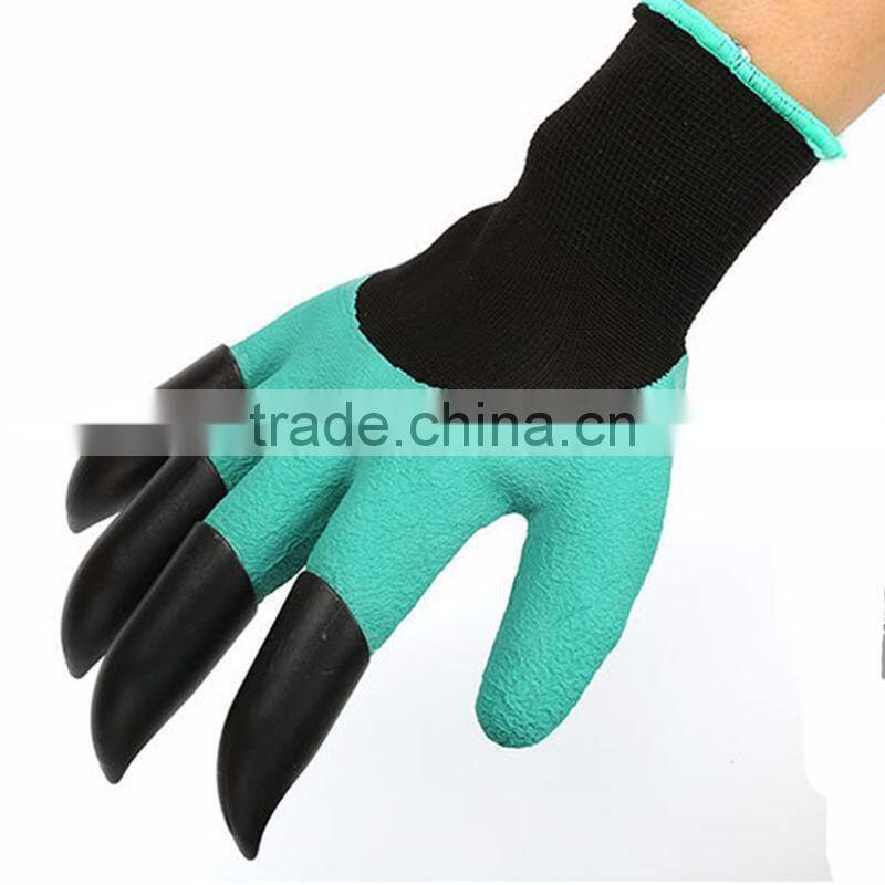 Garden Gloves for Digging & Planting with 4 ABS Plastic Claws Gardening Gloves