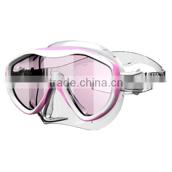 CE approval Silicone Diving mask with mirrored lens,diving Equipment for Spearfishing (MM-100)