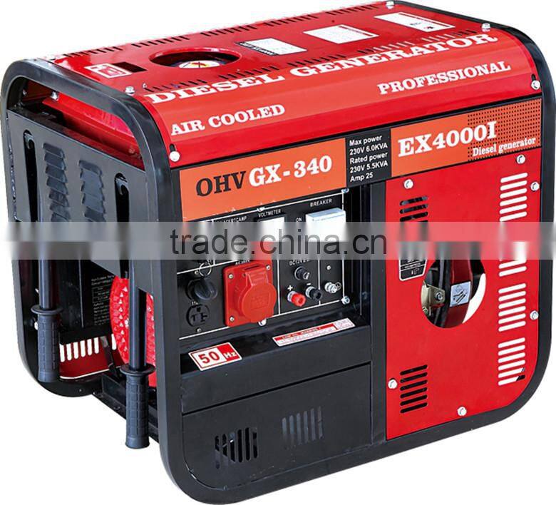 5kw air-cooled electric start diesel generators,luxury type diesel generator