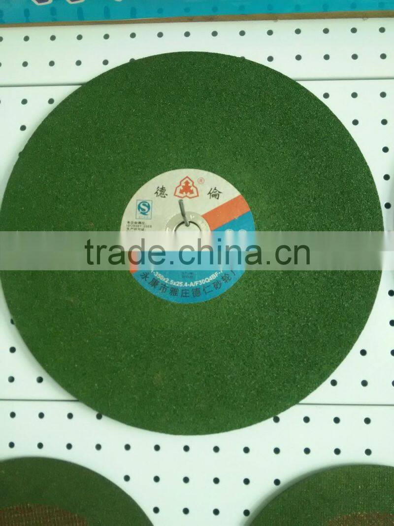 14" cutting wheel 355mm green and black color