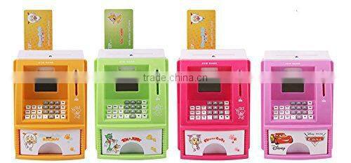 2015 Hot Sale Mini Children Plastic Voice ATM saving Bank toys from ICTI Dongguan Manufacturer