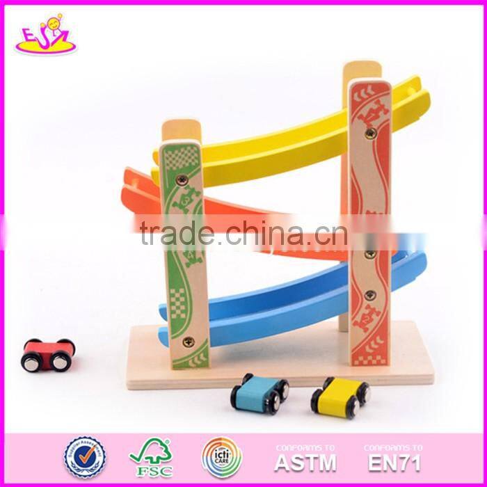 2017 new design 3 levels funny children wooden toy car track W04E052
