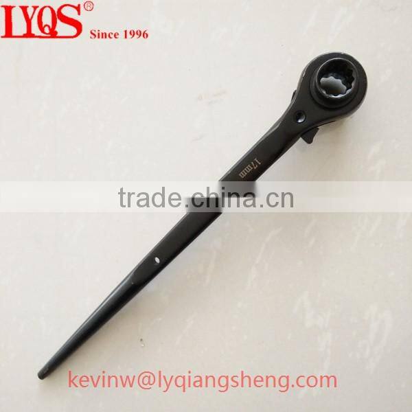 Tapered podger end ratchet wrench