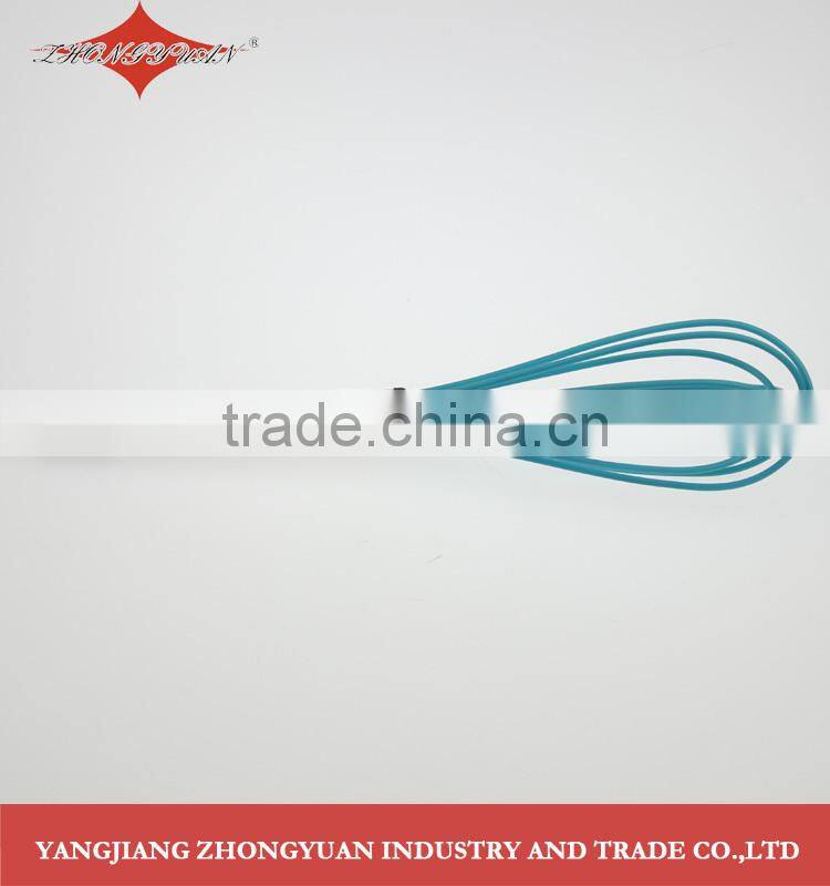 Food grade Silicone coated wires egg whisk with stainless steel handle