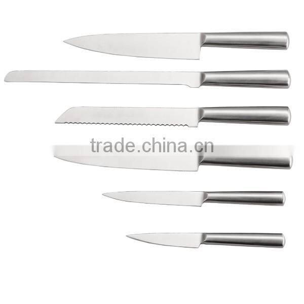 Full stainless steel kitchen knife set with Anti slip handle