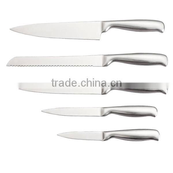 Full stainless steel kitchen knife set with Anti slip handle