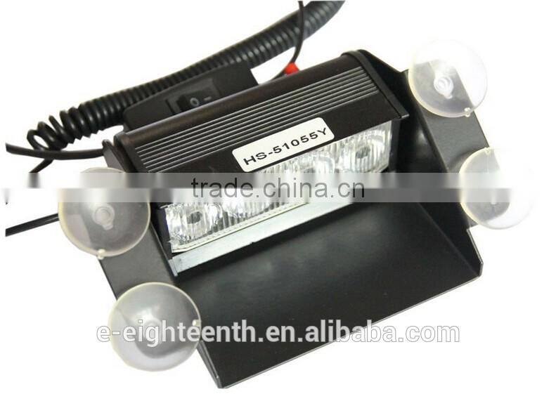 Cheap 4 LED EMERGENCY WINDSHIELD SUCKER WARNING STROBE FLASH LIGHT FOR CAR YELLOW 12V