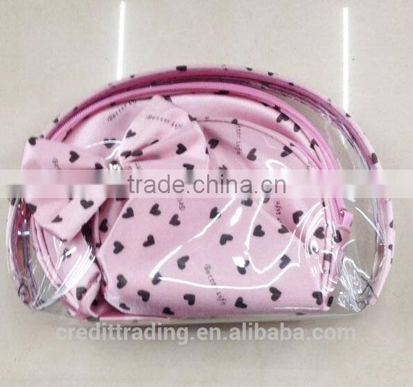 Newest design ladies trendy cosmetic bag cute cosmetic sets