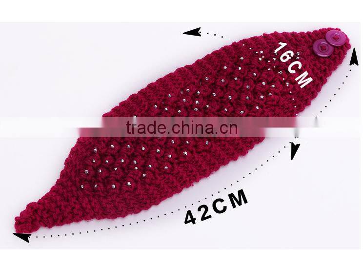 2015 Hot sell stock crochet head wraps crochet knit headwrap