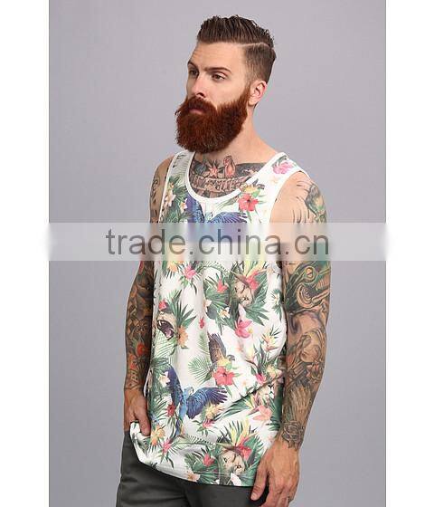 Fashion Cotton Custom Floral Sublimation Tank Top