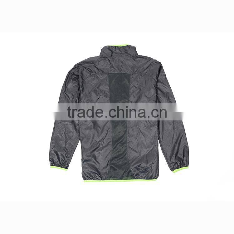 Fashion sport long sleeve black pullover mens windbreaker jacket with hood