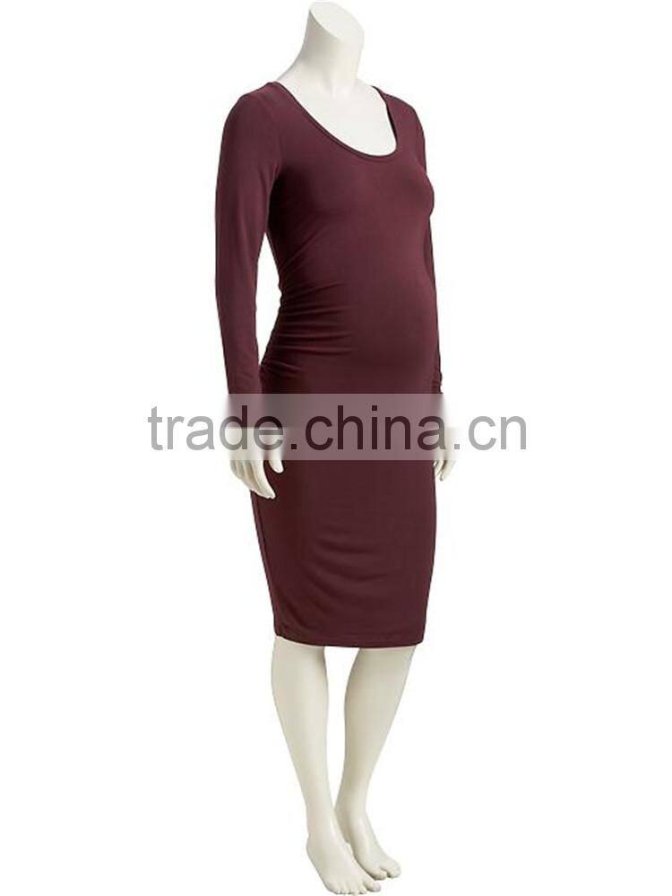 OEM cheap long sleeve bodycon maternity dress western maternity dresses