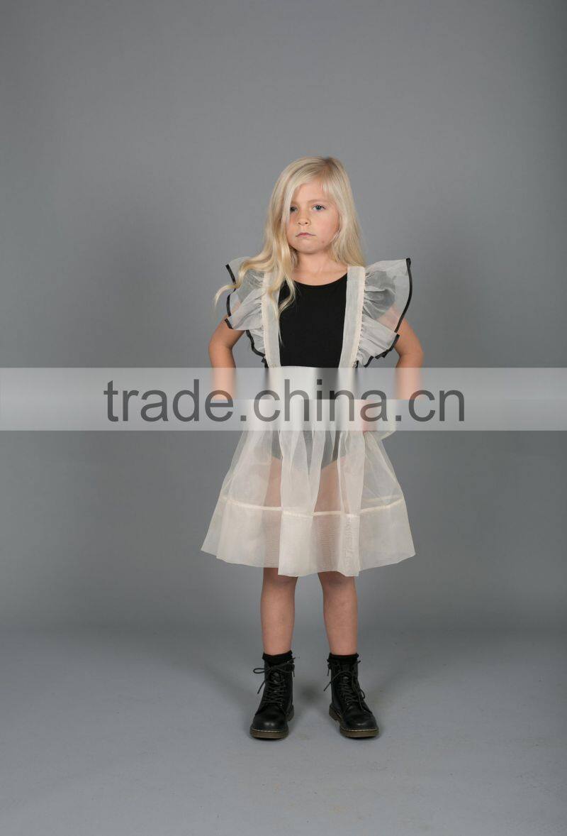 Organza Tulle Children Frock Designs Fancy Dress Overall Dress Girls Casual Summer Cotton Puffy Dresses
