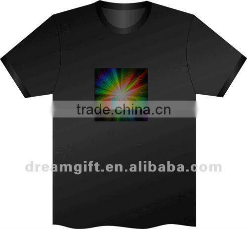 2012 LED flashing T-Shirt Sound Activated Light Up Down Music Party Equalizer