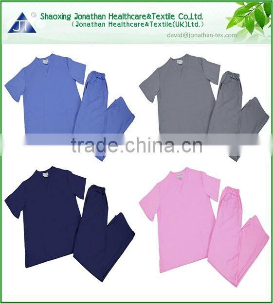 Unisex Men/Women Natural Uniforms Medical Hospital Nursing Scrub Set Top & Pants