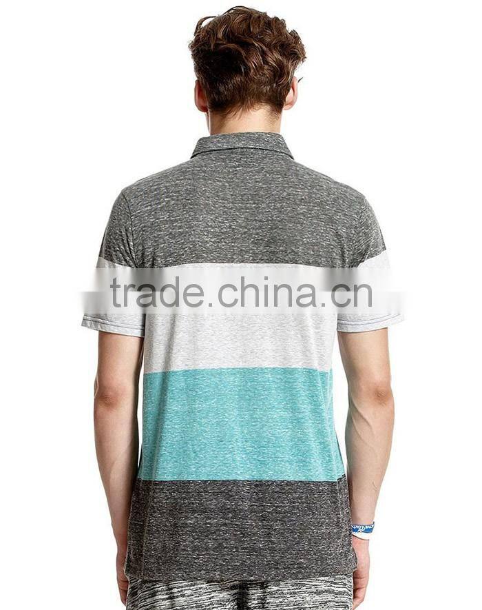 Trend color combination man polo t shirt