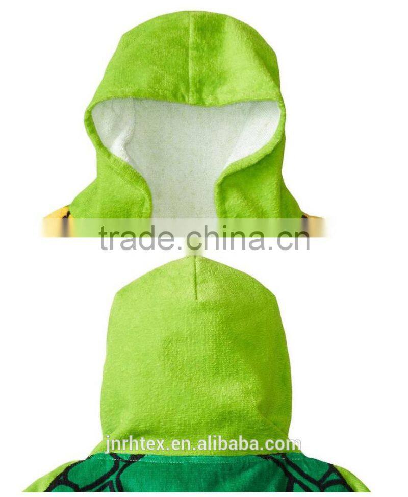 Kids hooded towel poncho beach towel with pattern