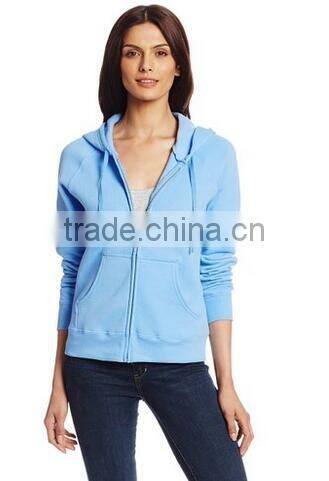 new design women's Ribbed-knit cuffs and hem Fleece sweatshirts zipper with hood