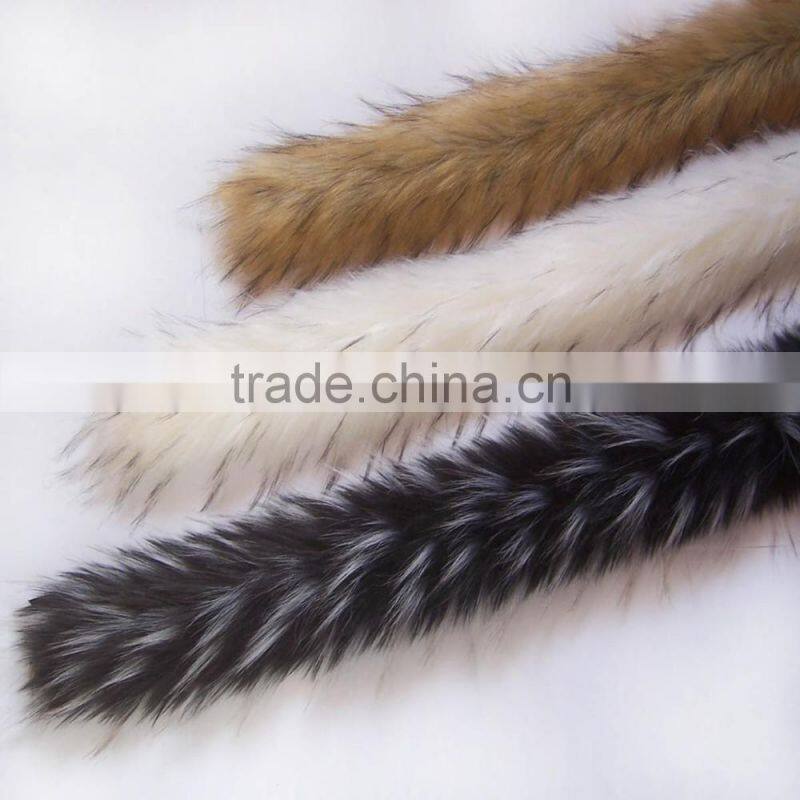 Hot Selling Raccoon Fur Trim for Hood with Cheap Price/Fuax fur collar triming for winter overcoat