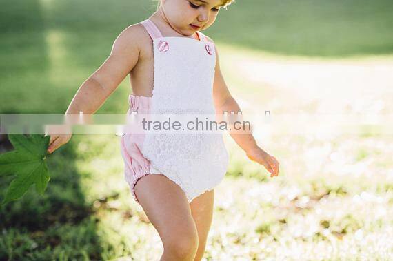 Pretty Fully Lined Lace Panel Linen And Lace Carters Playsuit Romper Jumpsuit