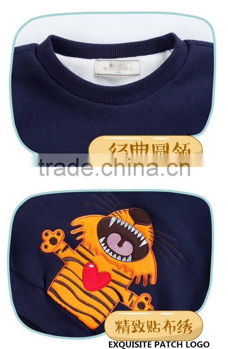 custom modern fashion boys kids wear/3pcs sets winter warm thick children garments