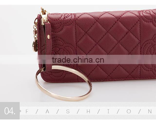 2017 Luxury Fashion Women Wallet Long Purse Bueatiful Flower Embossing Zipper Woman Leather Purse