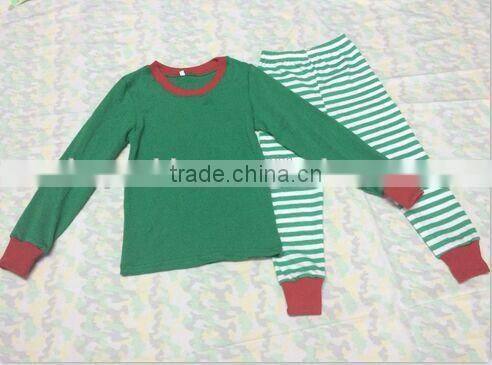 2017 Hot sale casual style latest style Wholesale Sleep Clothes Knits Girls Kids striped Cotton childrens Pajamas sets