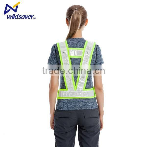 Wholesale safety simple style red mesh reflective tool led safety vest
