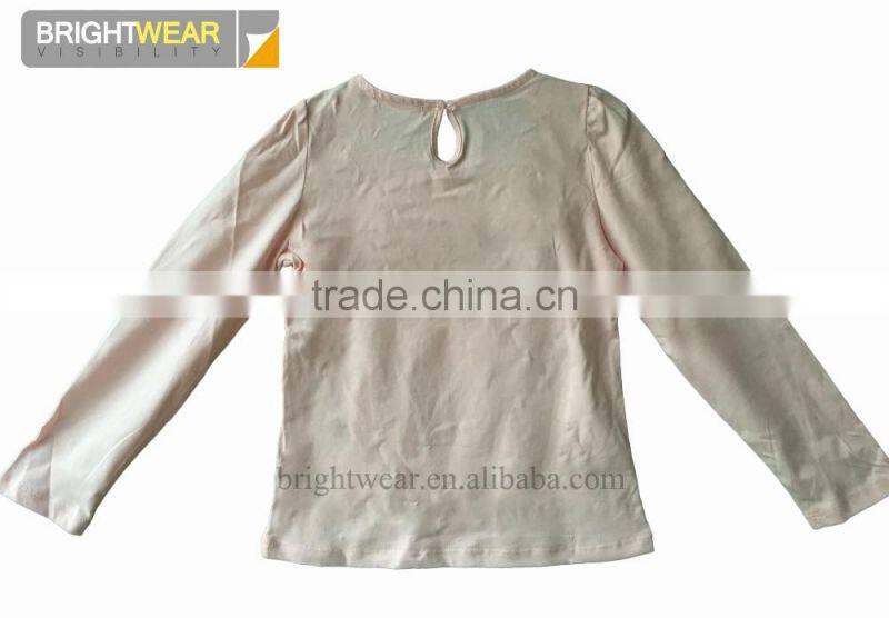 Printed cotton doll collar children cute t-shirt for girls