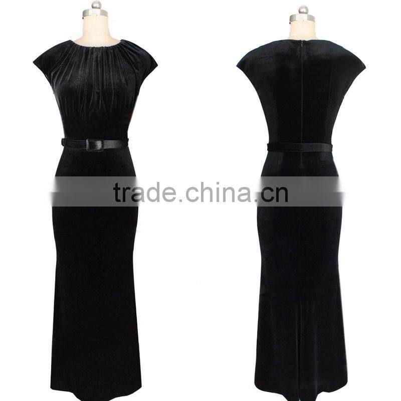 Fashion Elegant Dresses Women Long Sleeveless Party Evening Gown Dress 2016