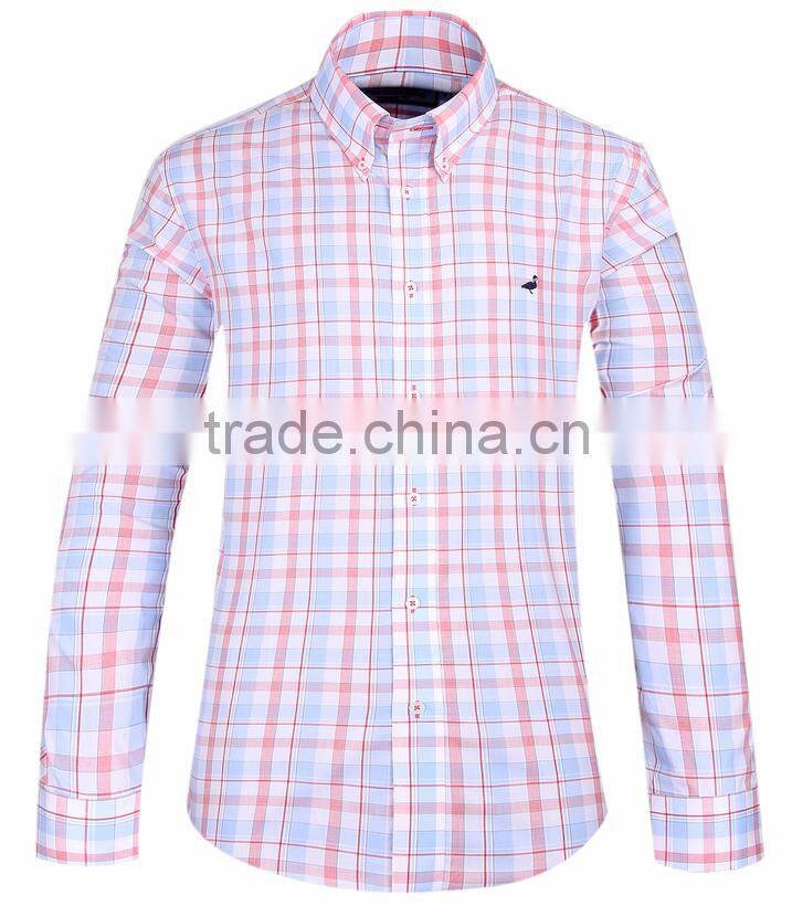 2017 new design plaid men's long sleeve casual shirt wholesale