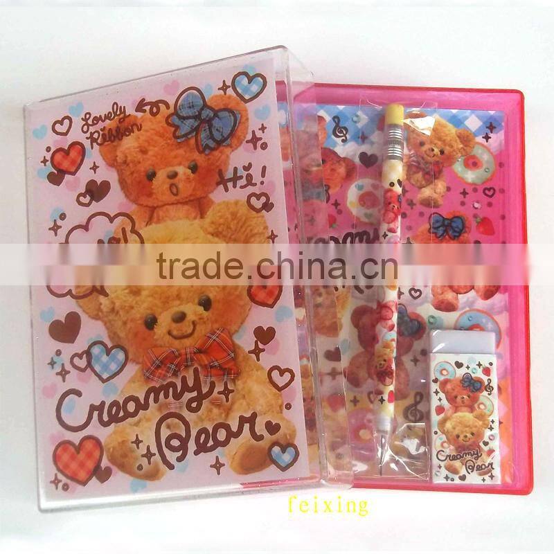 Curtom logo print transparent colorful plastic pencil case pen boxes