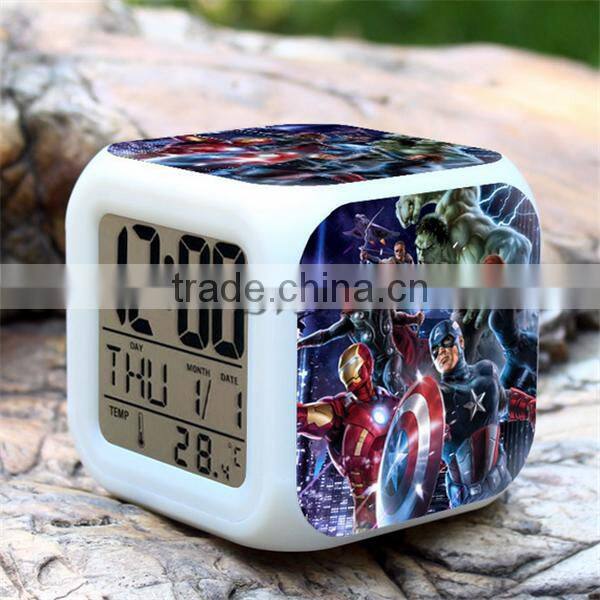 The Avenger Digital alarm clock LED clocks colorful change alarm clocks for children