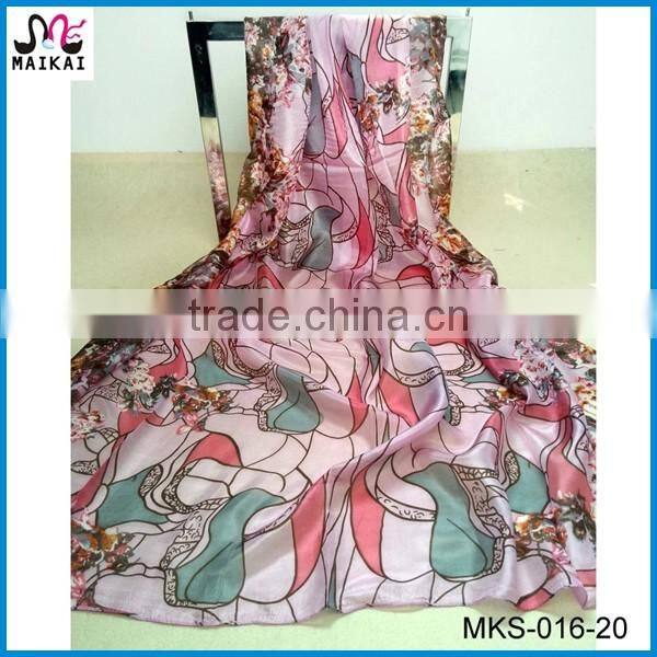 Wholesale new fashion floral print indian silk scarf