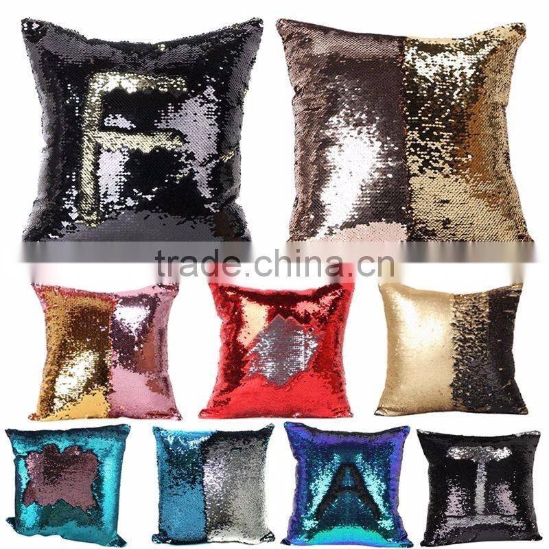 2017 Magic sequins Mermaid Pillow Cover /Reversible Sequin Fabric Color Changing Pillow