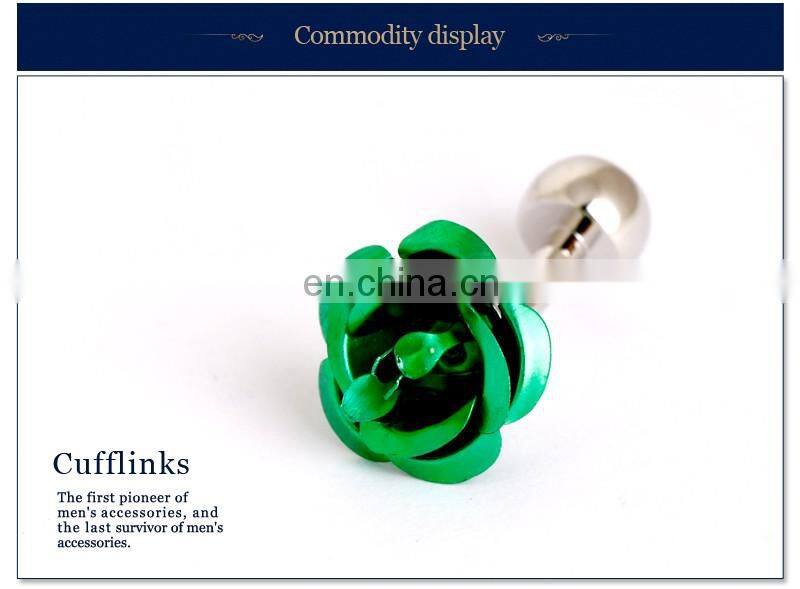 Elegant Green Flower Shirt Cufflinks