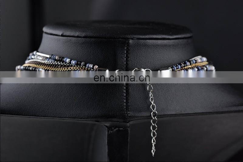 New Fashion Feather Women Necklace Beaded Necklace Chains Jewelry