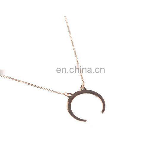 Fashion Summer Jewelry Beads Double Layers Necklaces Moon Pendant Necklace