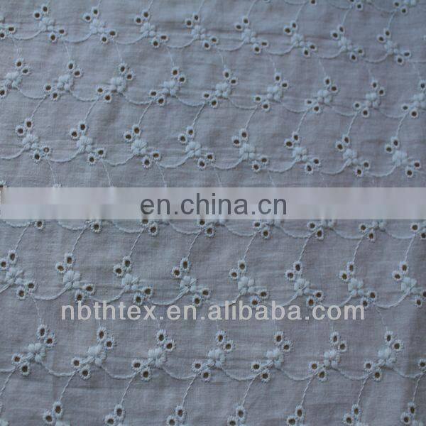 white cotton lace embroidery fabric