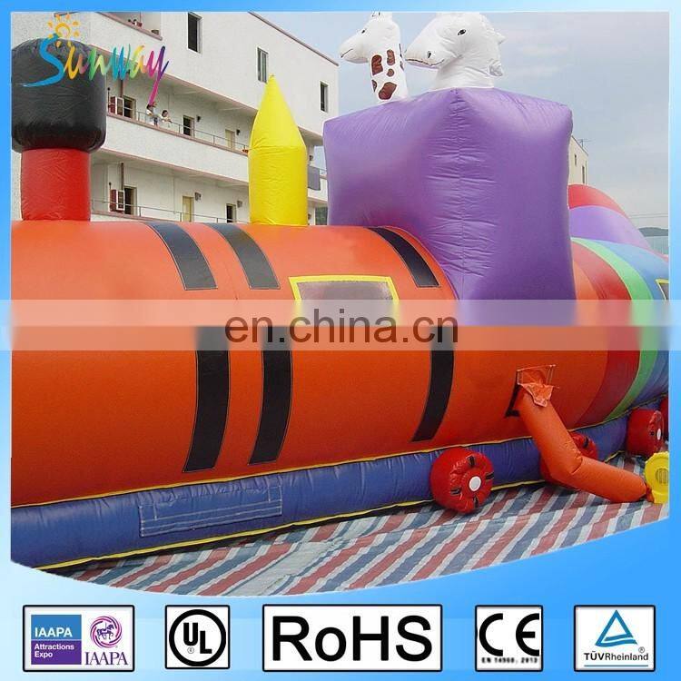 Cute Sunway Inflatable Train Tunnel Inflatable Train for Fun Caterpillar Tunnel train for Kids
