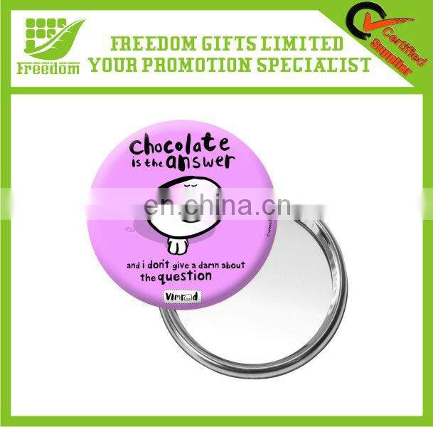 Custom Logo Branded Promotional Tinplate Button Mirror
