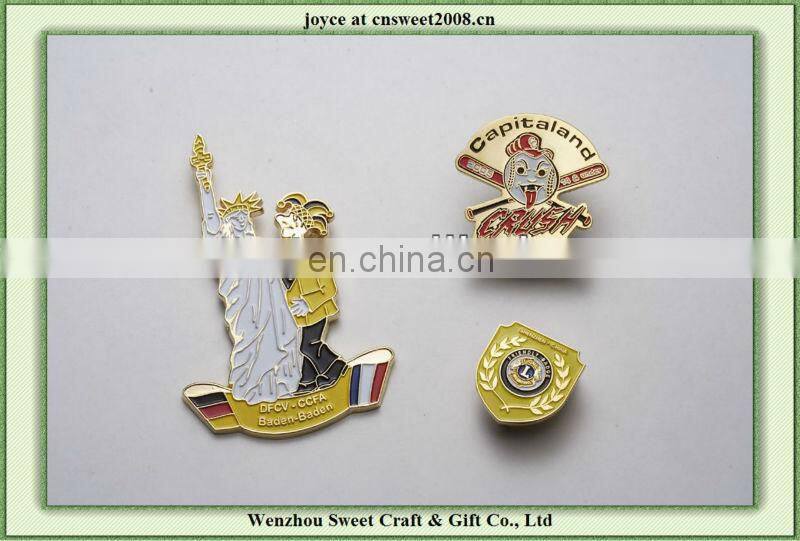 flower shaped badge/ emblem / metal lapel pin hard enamel